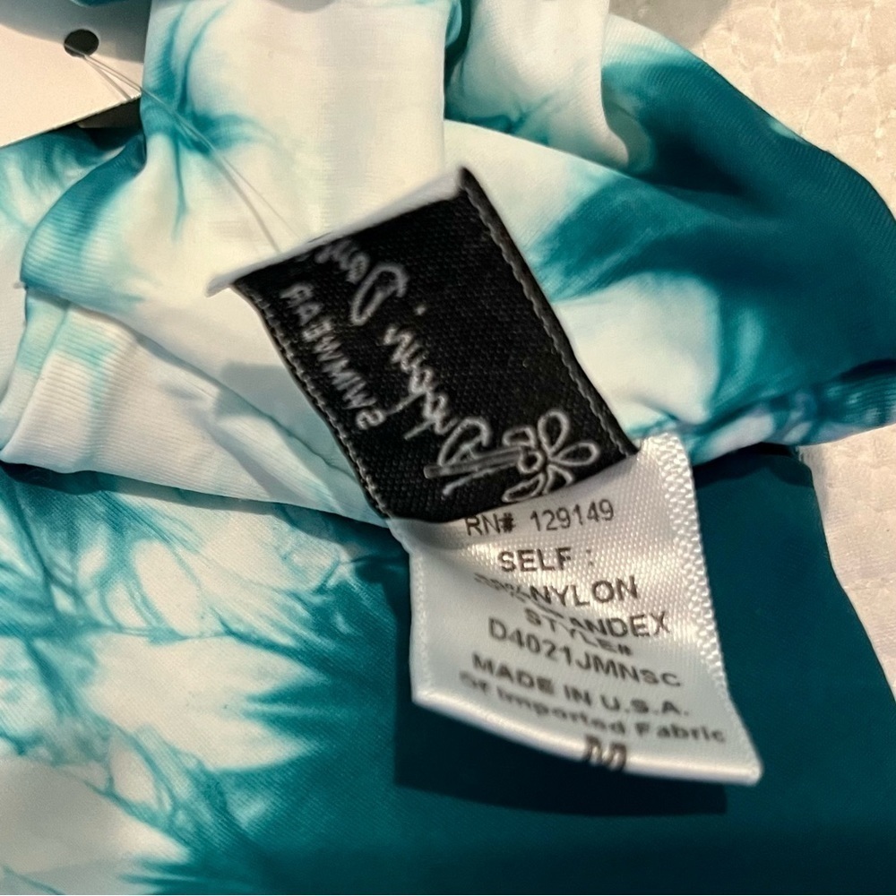 Dippin’ Daisy’s Top Only Teal Tie Dye Tie Front Bikini Swim Top Size Medium - Picture 4 of 8